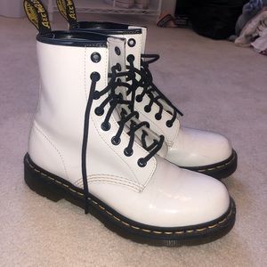 White Leather Doc Marten Boots